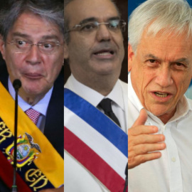 El ecuatoriano Guillermo Lasso, el chileno Sebastián Piñera y el dominicano Luis Abinader.