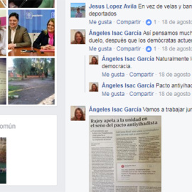 Comentarios de la presidenta Ángeles Isac por la vía social Facebook