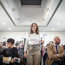 La ministra de Derechos Sociales y Agenda 2030, Ione Belarra, a su llegada a un acto en Madrid, a 18 de enero de 2023.
