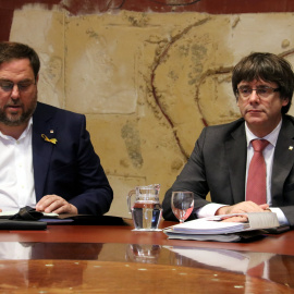 Oriol Junqueras i Carles Puigdemont en una imatge d'arxiu quan formaven part del Govern.