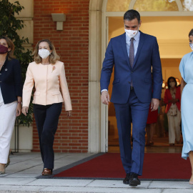 Yolanda Díaz, Pedro Sánchez, Nadia Calviño y  Teresa Ribera