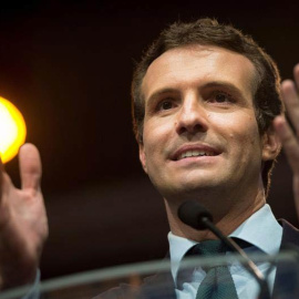Pablo Casado durante un acto en Madrid. (LUCA PIERGIOVANNI | EFE)