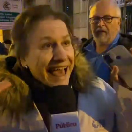 Mar Noguerol, doctora expedientada por la Comunidad de Madrid, durante una protesta en Madrid el 16 de diciembre de 2022.