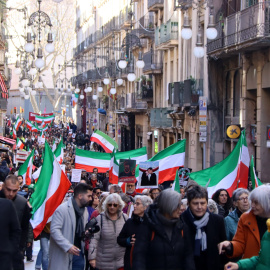21/01/2023 - La manifestació d'aquest dissabte a Barcelona en defensa dels drets humans a l'Iran.