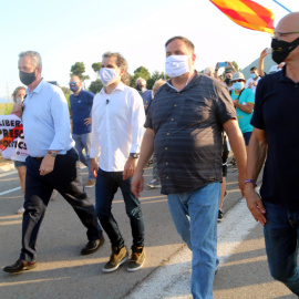 Els presos independentistes abans d'entrar a Lledoners.
