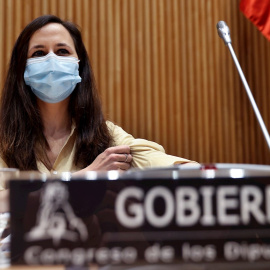 28/04/2021.- La ministra de Derechos Sociales y Agenda 2030, Ione Belarra, durante su comparecencia este miércoles en el Congreso para presentar las líneas generales de su departamento y sus proyectos prioritarios, entre ellos la próxima ley de diversi