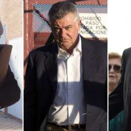 El comisario José Manuel Villarejo, el cerebro de la trama Malaya, Juan Antonio Roca, y el empresario Rafael Gómez Sánchez, 'Sandokan'. EFE