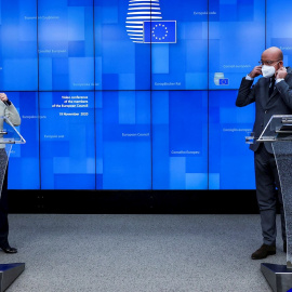 La presidenta de la Comisión Europea, Ursula von der Leyen, y el presidente del Consejo Europeo, Charles Michel.