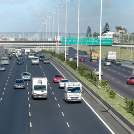 Vista de la autopista Buenos Aires-Luján, explotada por Abertis.