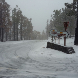 Imagen de la nevada del lunes en Gran Canaria. / @GranCanariaCab