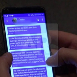 Mensajes de móvil de Puigdemont a Comín revelados por 'El programa de Ana Rosa''.