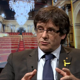 Puigdemont, durante la entrevista.