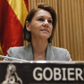 La ministra de Defensa, María Dolores de Cospedal, hoy en la comisión de Defensa del Congreso. EFE/Fernando Alvarado