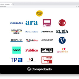 Conjunto de medios que conforman la alianza Comprobado, que verificará la información sobre el 23J.