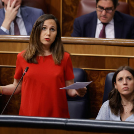 La ministra Ione Belarra, durante la sesión de control al Gobierno en el Congreso de los Diputados. - EFE / Emilio Naranjo