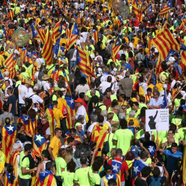 Aspecte d'una part de la manifestació per la Diada / EFE