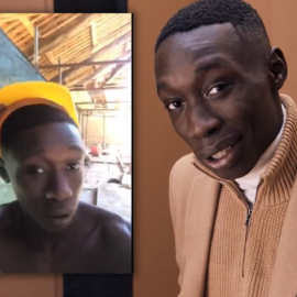 Imagen combinada de dos fotografías de Khaby Lame. - Twitter