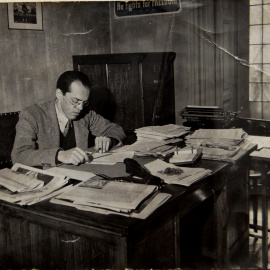 El Chato trabajando en su oficina de EEUU.