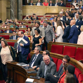 Los diputados de Ciudadanos, PSC y PPC abandonan el Parlament para no votar la ley del referéndum. - EFE