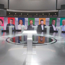 Plató de RTVE para debate a siete