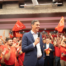 El presidente del Gobierno y secretario general del PSOE, Pedro Sánchez, tras el debate cara a cara el pasado lunes en la sede de Ferraz.