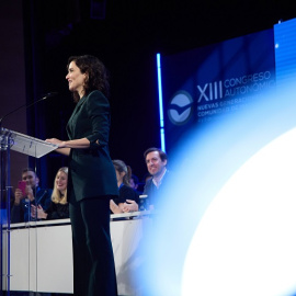 Isabel Díaz Ayuso interviene durante el acto de clausura del XIII Congreso Autonómico Extraordinario de Nuevas Generaciones del PP.- Jesús Hellín / Europa Press 