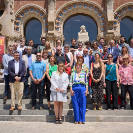 Un moment de la trobada amb els impulsors del Pla nacional del llibre i la lectura