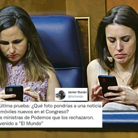 Ione Belarra e Irene Montero, en el Congreso, en una foto de archivo. / Zipi (EFE)