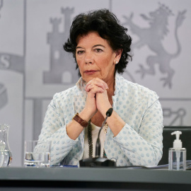 La exministra de Educación, Isabel Celaá, durante una rueda de prensa, a 19 de mayo de 2021.