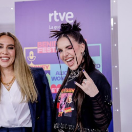 Mónica Naranjo e Inés Hernand en la presentación del Benidorm Fest 2023.- EP