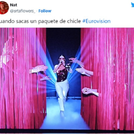 Captura de pantalla de uno de los memes de la final de Eurovisión, que en este caso protagoniza Blanca Paloma