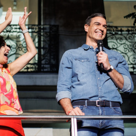 El presidente del Gobierno y secretario general del PSOE, Pedro Sánchez en la sede del Partido Socialista, a 23 de julio de 2023, en Madrid.