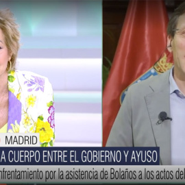 Instante en el que Ana Rosa Quintana conversa con José Luis Martínez -Almeida, alcalde de Madrid.