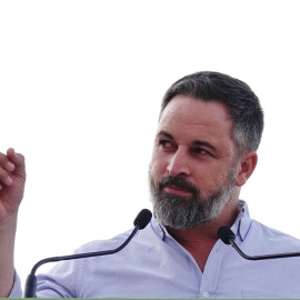 El presidente de Vox, Santiago Abascal, durante un acto en Gijón, a 27 de junio de 2023.- Xuan Cueto / Europa Press