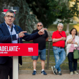 El portavoz del PSOE en el Congreso, Patxi López, participa en un acto de campaña, en el parque Félix Rodríguez de la Fuente, a 12 de julio de 2023, en Burgos, Castilla y León (España). Tomás Alonso / Europa Press