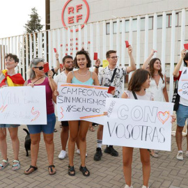 Manifestación feminista el pasado día 25 para pedir la destitución de Luis Rubiales.- MARISCAL (EFE)