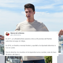 Collage con una imagen de Ignacio Dancausa y la respuesta de un tuitero