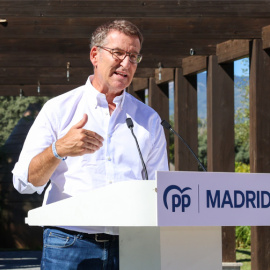 Alberto Núñez Feijóo, este jueves en un acto del PP.- MARTA FERNÁNDEZ (EUROPA PRESS)