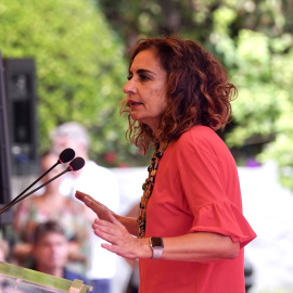 La ministra de Hacienda y número uno al congreso por el PSOE en Sevilla, María Jesús Montero.