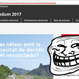 La página web referendum.cat, clonada por el Partit Pirata de Catalunya.