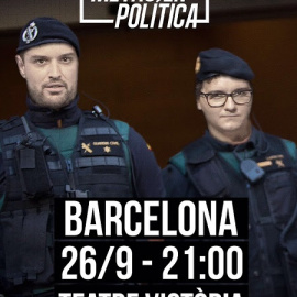 Cartel de 'No te metas en política', en Barcelona
