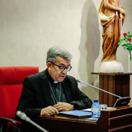 El arzobispo electo de Valladolid, Luis Argüello, en la Conferencia Episcopal, a 21 de junio de 2022.- EP