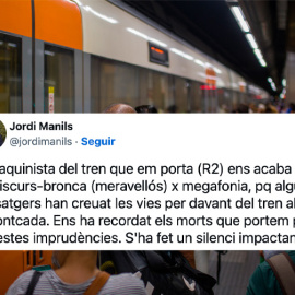 Un tuitero explica el indignado mensaje de un maquinista de Rodalies.