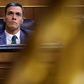 El presidente del Gobierno en funciones, Pedro Sánchez, durante el debate de investidura de Feijóo, a 26 de septiembre de 2023.- Juan Medina / Reuters