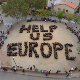 Los vecinos de Sant Antoni de Vilamajor (Barcelona) piden a la UE que interceda, este martes. EP