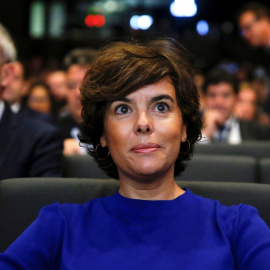 La vicepresidenta del Gobierno, Soraya Sáenz de Santamaría, asiste a la inauguración de la tercera cumbre de turismo "Summit Shopping Tourism & Economy", en Madrid. EFE/Mariscal