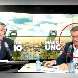 Alberto Núñez Feijóo durante su entrevista con Carlos Alsina.