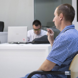 Pyotr Levashov, el hacker ruso reclamado por EEUU, en la vista celebrada en la Audiencia Nacional para estudiar su extradición. EFE