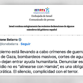 Ione Belarra responde en un tuit al comunicado de la Embajada de Israel en España.