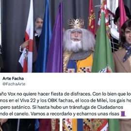 Tuit de Arte Facha recordando el festival de Vox 'Viva 22'